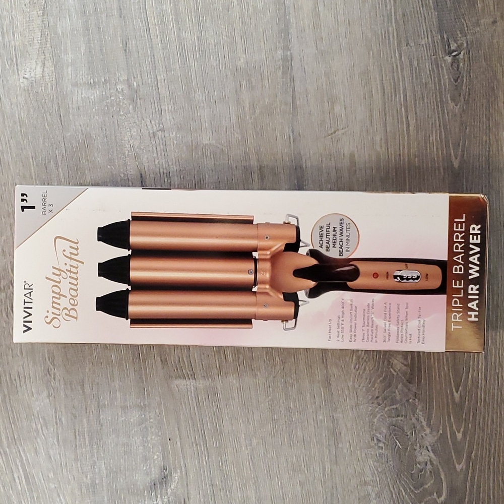 Vivitar Simply Beautiful 1" Barrel × 3 Hair Waver New - Picture 1 of 3